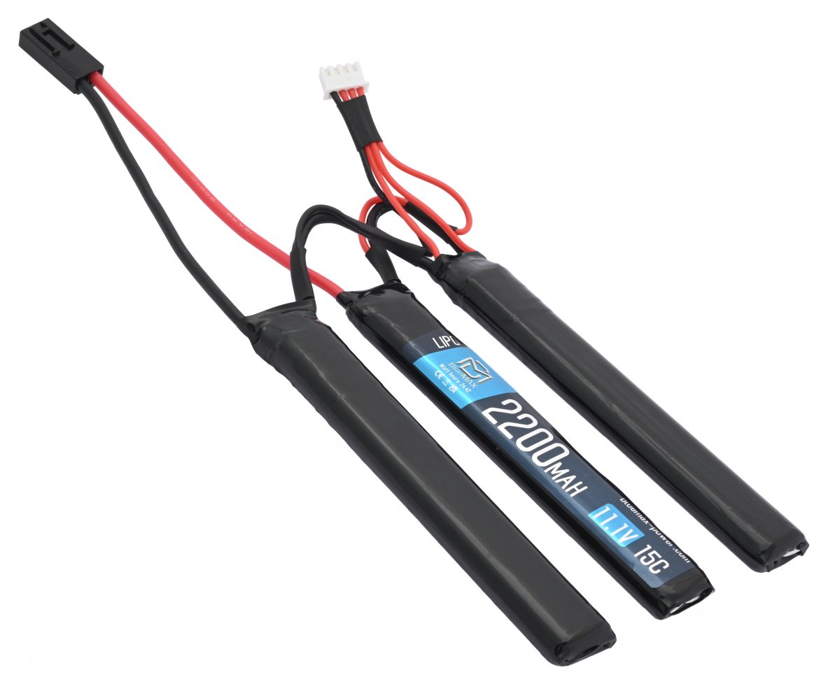 Аккумулятор BlueMax 11.1V Li-Po 2200mAh 15C трехлепестковый (Triple) 12*21*102