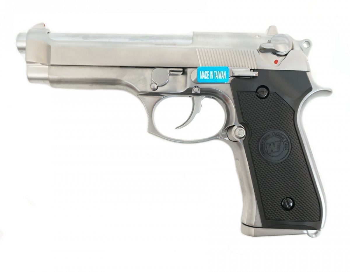 Страйкбольный пистолет WE Beretta M92 GBB Chrome (WE-M002)