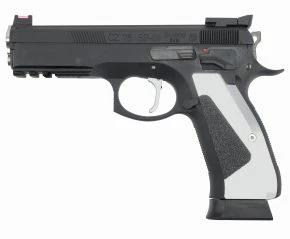 Страйкбольный пистолет GBB KJW CZ75 SP-01 SHADOW ACCU (SP-01 ACCU.GAS) Blowback, чёрный