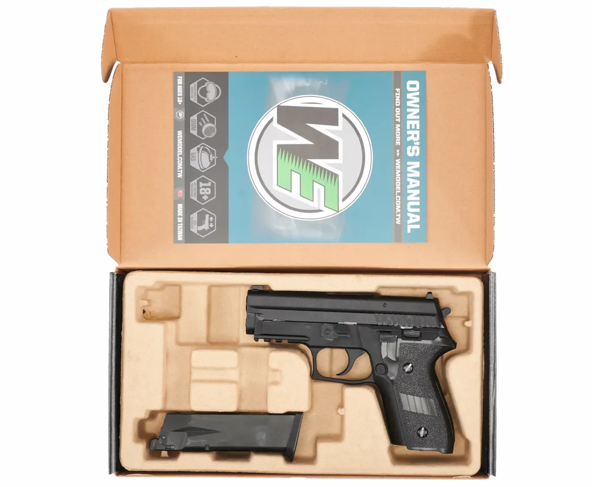Страйкбольный пистолет WE P-229 (WE-F005A-BK) — чёрный, металл, GBB, 6 мм