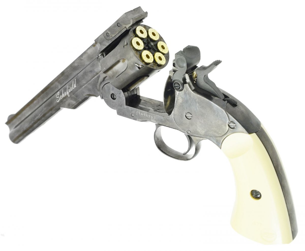 Пневматический револьвер ASG Schofield 6 Plated Steel 4.5 мм (S&W)
