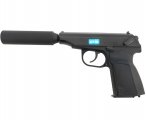Страйкбольный пистолет WE Makarov 654K Black, с глушителем (WE-MA001-BK)