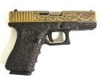 Страйкбольный пистолет WE Glock-19 Gen.3 Bronze, с гравировкой (WE-G003BOX-FP)