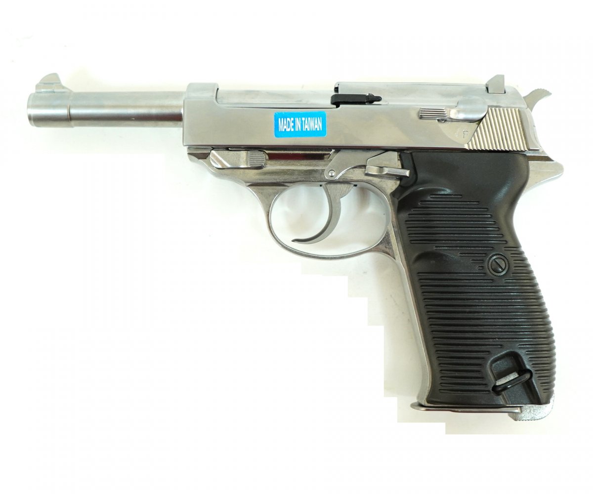 Страйкбольный пистолет WE Walther P38 GBB Silver