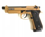 Страйкбольный пистолет KJW Beretta M9A1 TBC CO₂ Tan, удлин. ствол