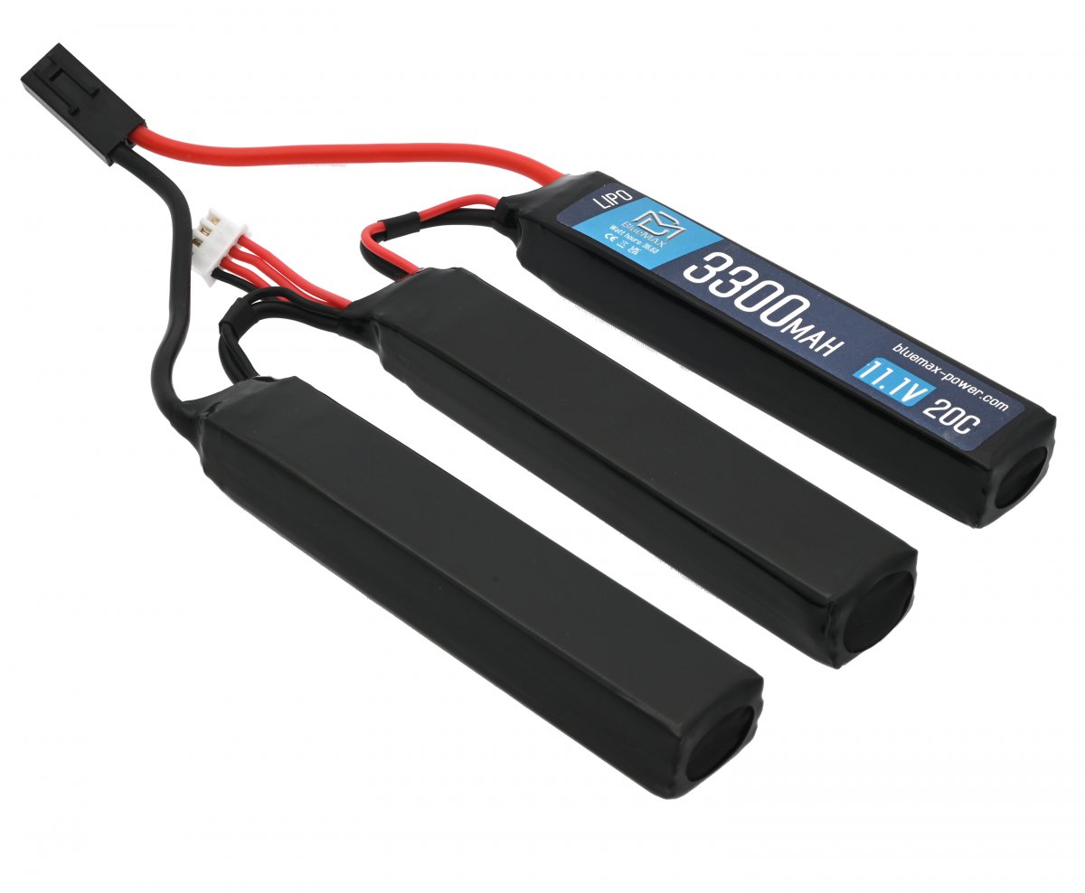 Аккумулятор BlueMax 11.1V Li-Po 3300mAh 20C трехлепестковый (Triple) для M-серии 17*20*105