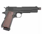 Страйкбольный пистолет KJW Colt 1911 CO₂ — чёрный, GBB, резьбовой ствол, 6 мм
