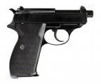 Страйкбольный пистолет WE Walther P38 GBB Black, с глушителем
