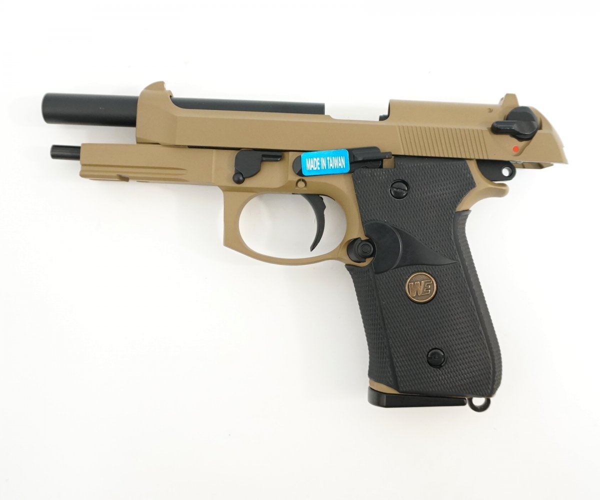 Страйкбольный пистолет WE Beretta M9A1 Rail Tan (WE-M009)