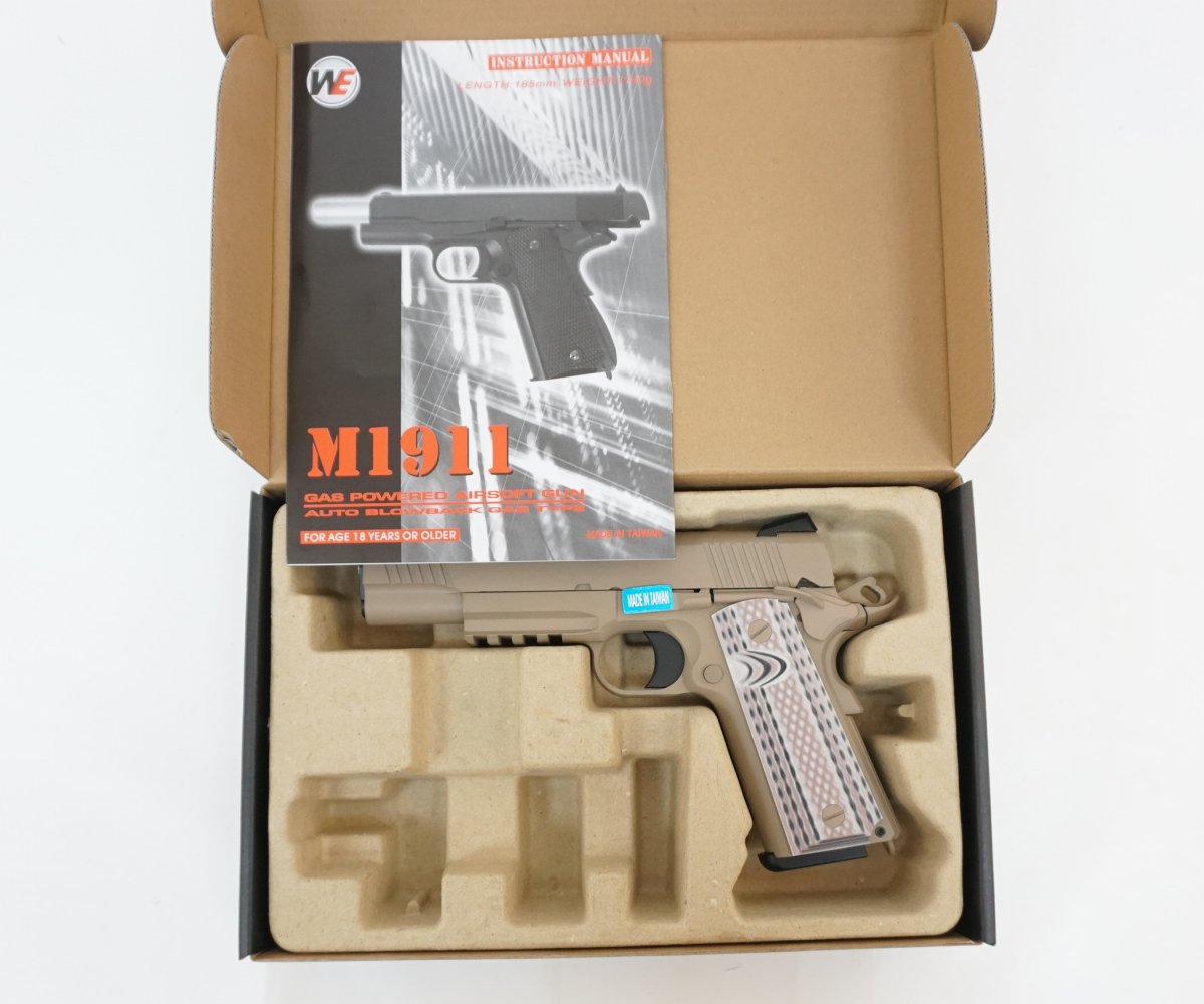 Страйкбольный пистолет WE Colt M45A1 Tan (WE-E015-TAN)