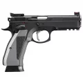 Страйкбольный пистолет GBB KJW CZ75 SP-01 SHADOW ACCU (SP-01 ACCU.GAS) Blowback, чёрный