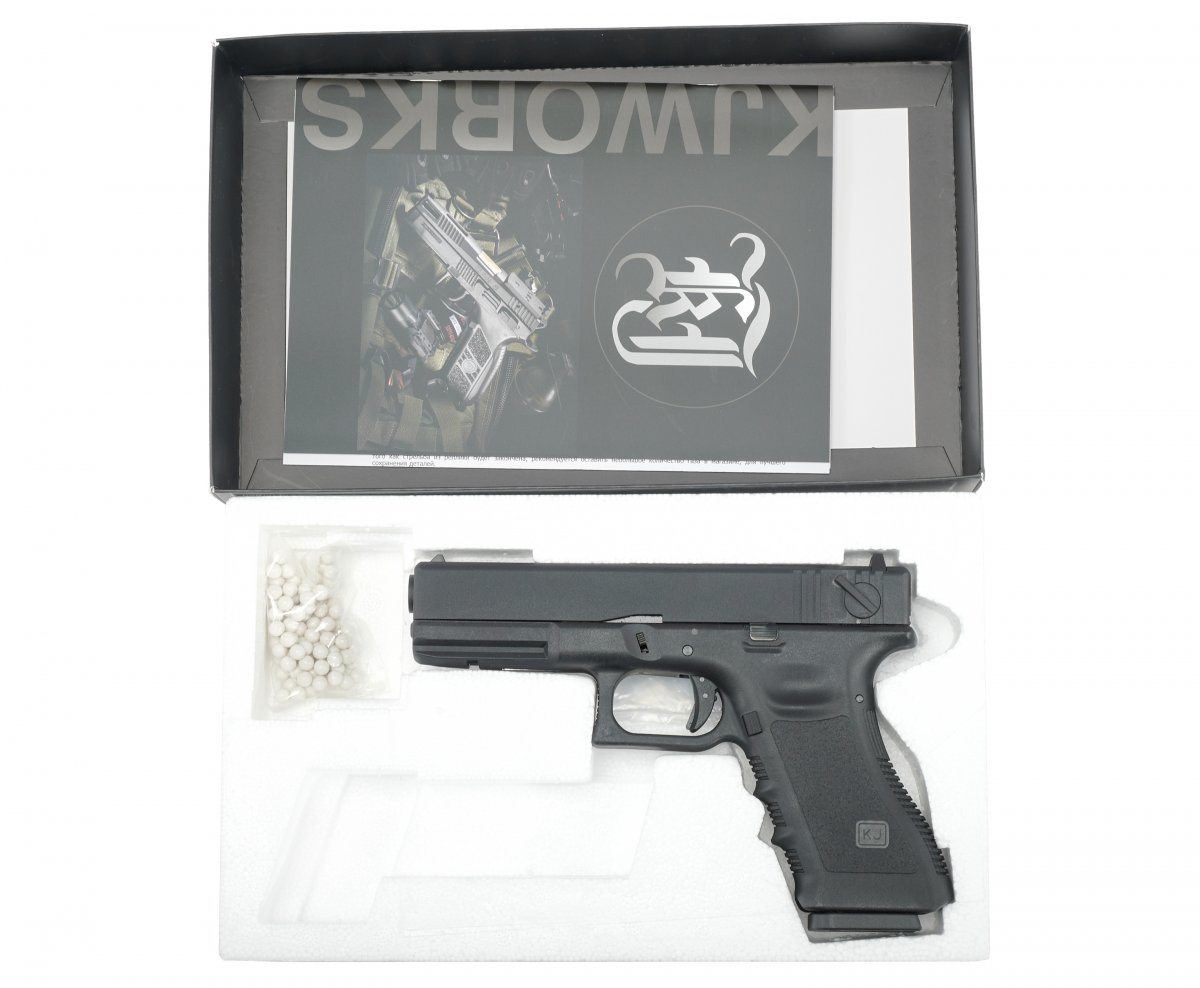 Страйкбольный пистолет KJW Glock G18 (6 мм, GBB, Green Gas)