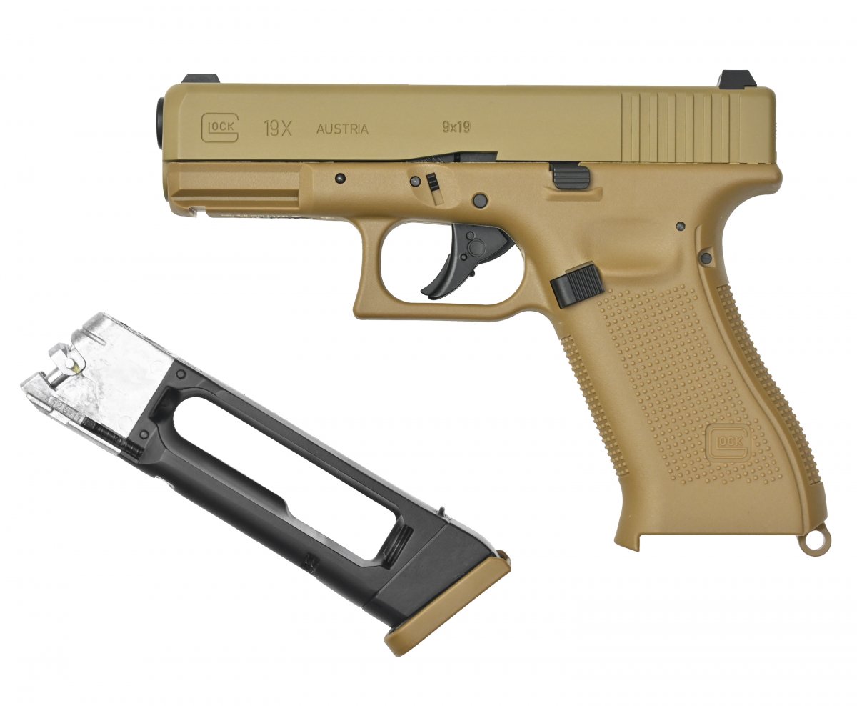 Пистолет пневматический Umarex Glock 19X TAN 4.5 мм (Металл, Blowback, CO2)