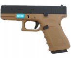 Страйкбольный пистолет WE Glock-19 Gen.4 Tan, сменные накладки (WE-G003B-TAN)