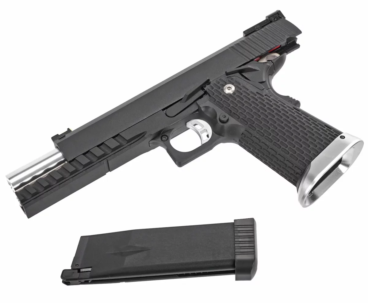 Страйкбольный пистолет KJW Colt M1911 Hi-Capa 6 KP-06 — GAS, GBB, чёрный, 6 мм