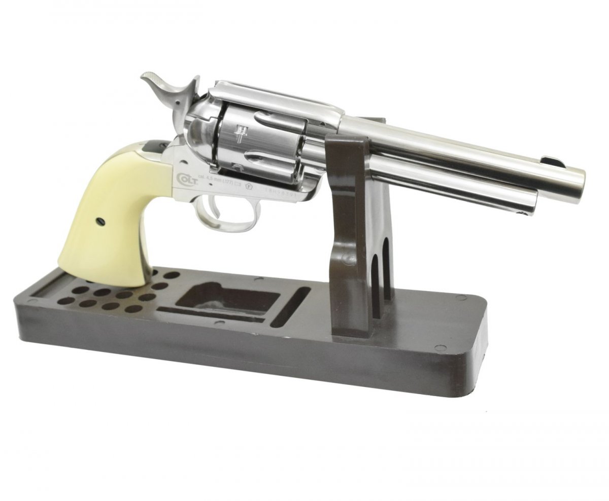 Пневматический револьвер Umarex Colt Peacemaker SAA 45 4.5 мм (пулевой, nickel finish, 5.5 дюймов)