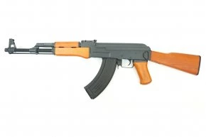 Страйкбольный автомат CYMA CM046 RK-47 Blowback (деревянный приклад), 130 м/с, чёрный/дерево