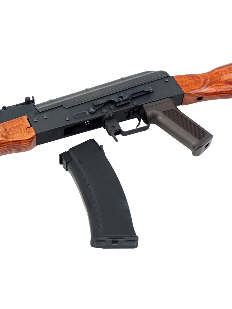 Страйкбольный автомат CYMA CM056 RK-47 PLATINUM (деревянный приклад, сталь), 120 м/с, чёрный/дерево