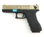 Страйкбольный пистолет WE Glock 18 Gen3 (WE-G002BOX-FP) — «под бронзу», авто/одиночный, GBB, 6 мм