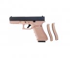 Страйкбольный пистолет WE Glock-18 Gen.4 Tan, сменные накладки (WE-G002B-TAN)