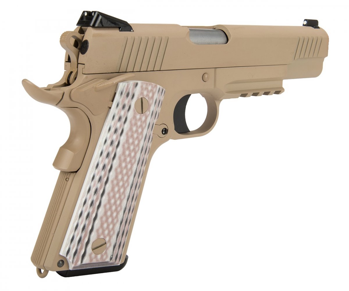 Страйкбольный пистолет WE Colt M45A1 Tan (WE-E015-TAN)