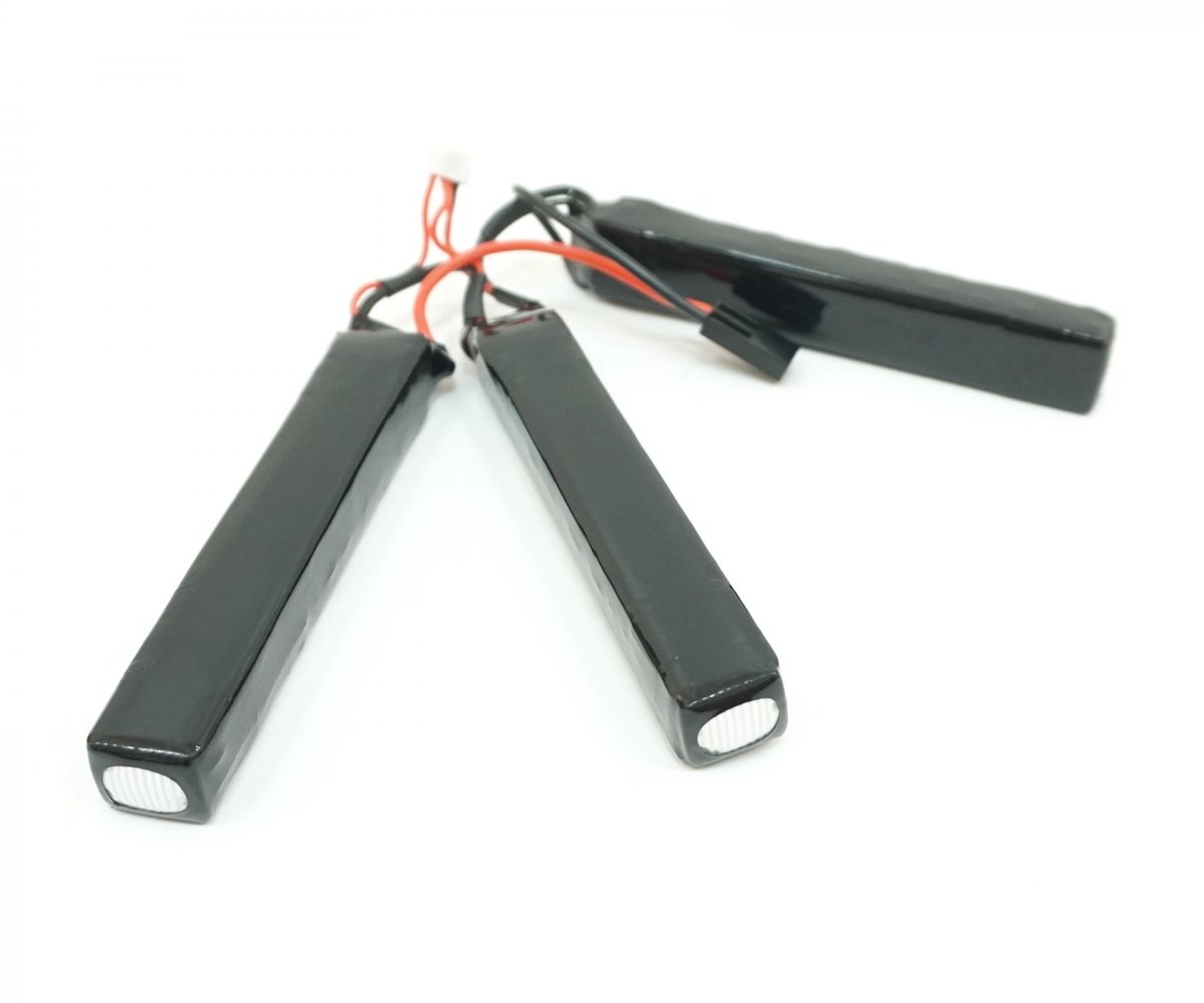 BlueMax 11.1V Lipo 3000mAh 20C трехлепестковый 17.6*25*128 Аккумулятор BlueMAX Li-Po 11.1V 3000mah 20C, 3 x (128x25x17,6) мм (триплет)
