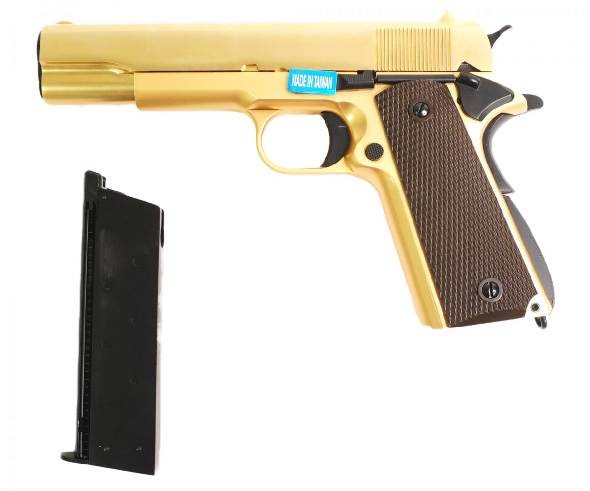 Страйкбольный пистолет WE Colt M1911A1 Gold (WE-E007)