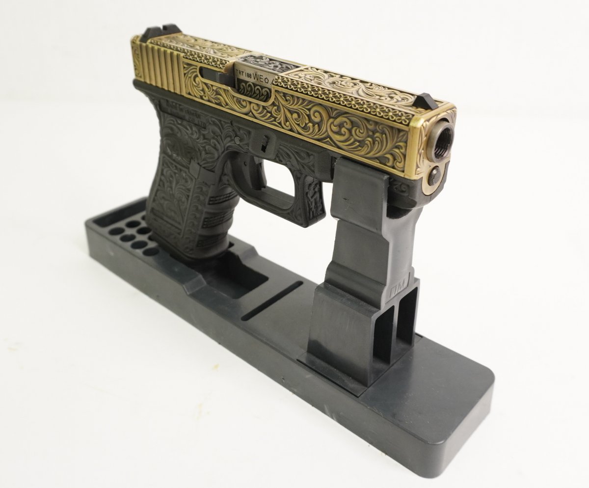 Страйкбольный пистолет WE Glock-19 Gen.3 Bronze, с гравировкой (WE-G003BOX-FP)