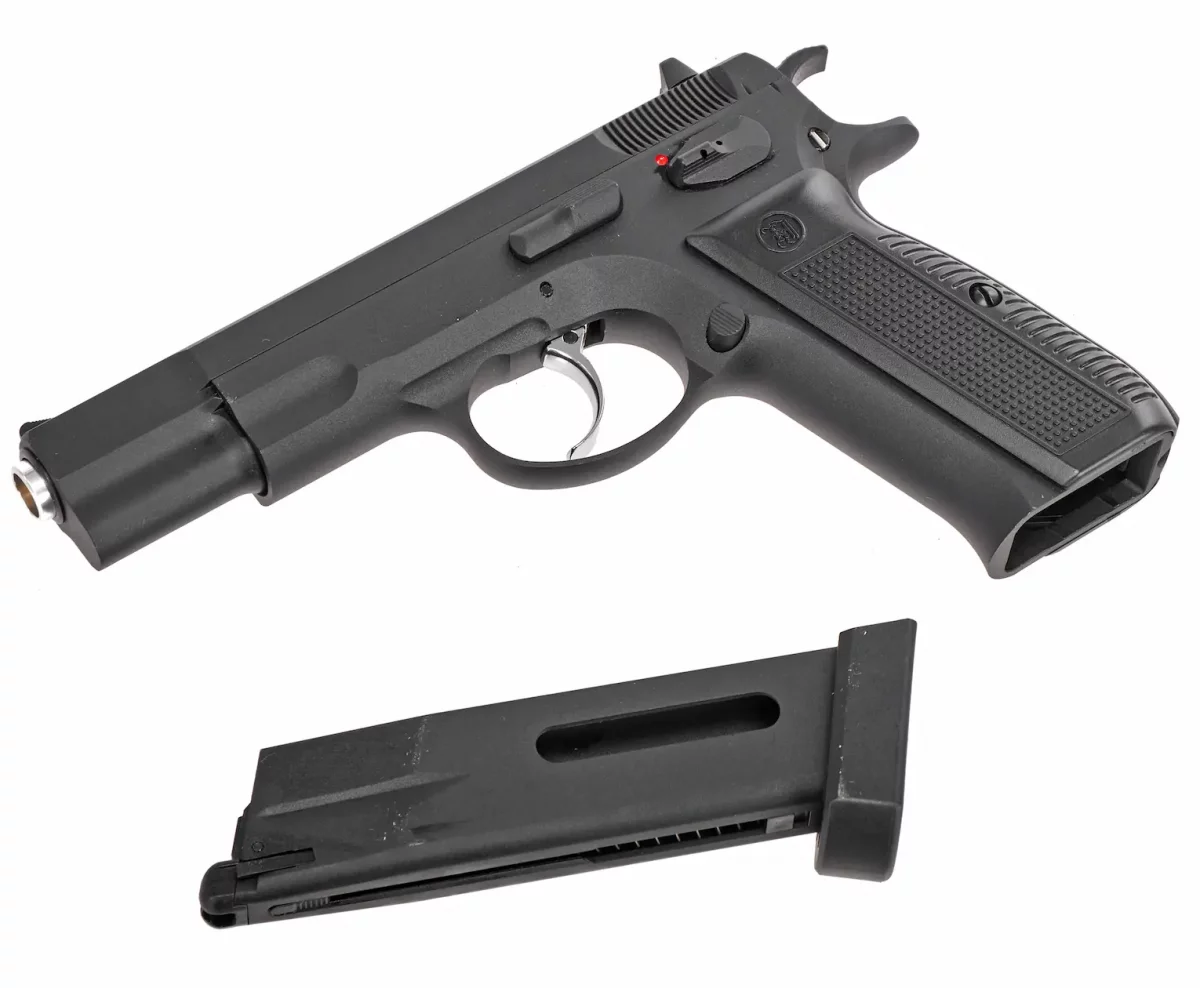 Страйкбольный пистолет KJW CZ75 KP-09 CO₂ — блоубэк, 6 мм, регулируемый Hop-Up
