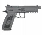 Страйкбольный пистолет GBB KJW CZ P-09 (P-09.GAS TBC) с удлинённым резьбовым стволом, Blowback, чёрный