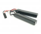 BlueMax 7.4V Lipo 3300mAh 30C двухлепестковый 19*21*128 Аккумулятор BlueMAX Li-Po 7.4V 3300mah 30C, 2 x (128x21x19) мм (нунчаки)