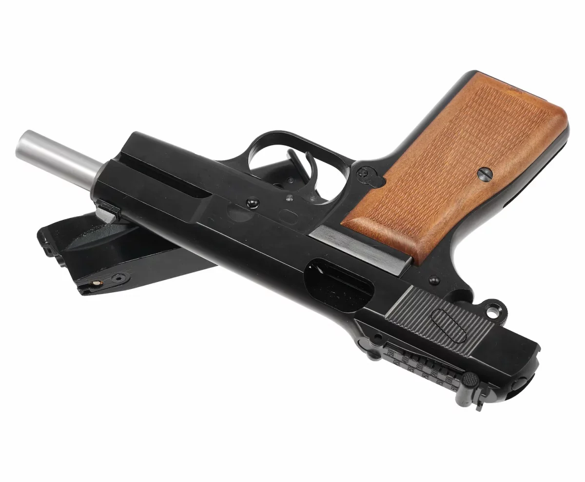 Страйкбольный пистолет WE Browning Hi-Power (WE-B005) — чёрный, газовый GBB, 6 мм