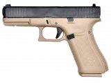 Страйкбольный пистолет WE-G001FVB-BK Glock-17 Gen.5 F Version (металлический слайд, сменные накладки, Tan-Black)