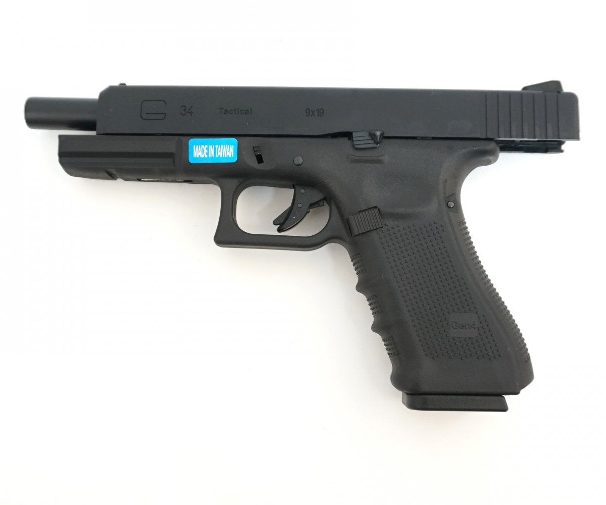 Страйкбольный пистолет WE Glock-34 Gen.4, сменные накладки (WE-G008B-BK)