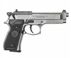 Пневматический пистолет Umarex Beretta M92 FS 4.5 мм (никель, черные накладки)