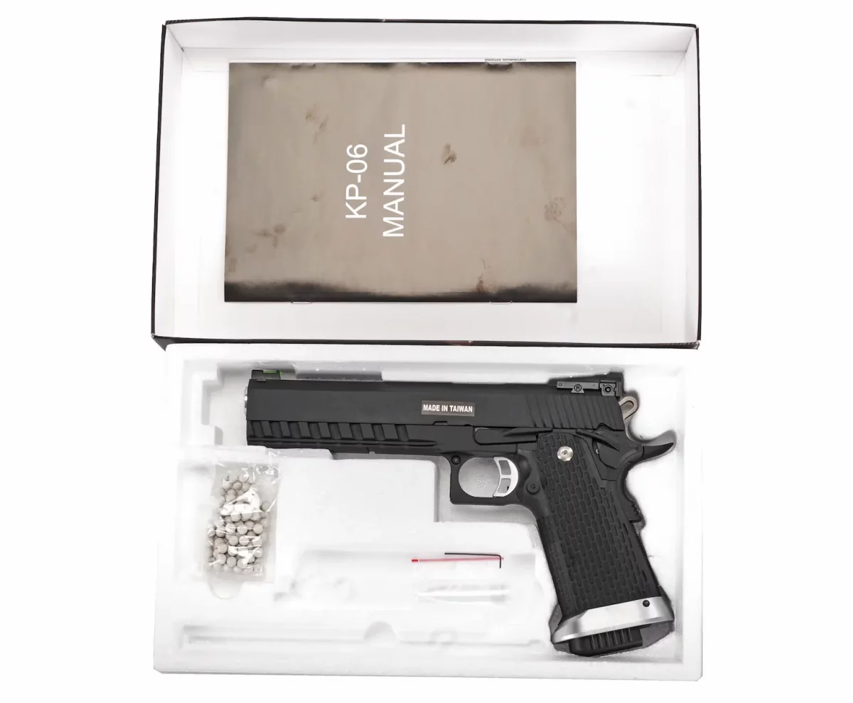 Страйкбольный пистолет KJW Colt M1911 Hi-Capa 6 KP-06 — GAS, GBB, чёрный, 6 мм