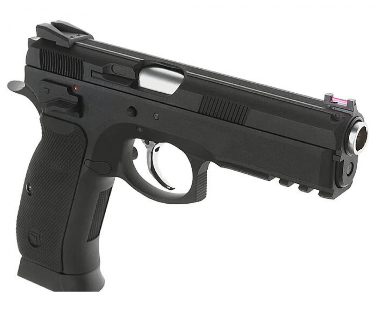 Страйкбольный пистолет KJW CZ-75 SP-01 Shadow CO₂ GBB Black