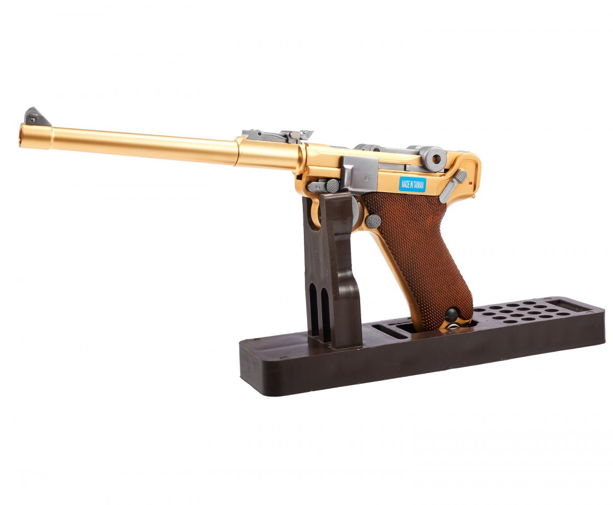 Страйкбольный пистолет WE-P009 Luger P08 (L) ствол 8 дюймов Gold