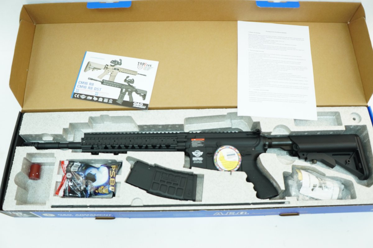 Страйкбольный автомат G&G CM16 R8-L, с прицелом (EGC-16P-R8L-BNB-NCM)