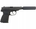 Страйкбольный пистолет WE Makarov 654K Black, с глушителем (WE-MA001-BK)