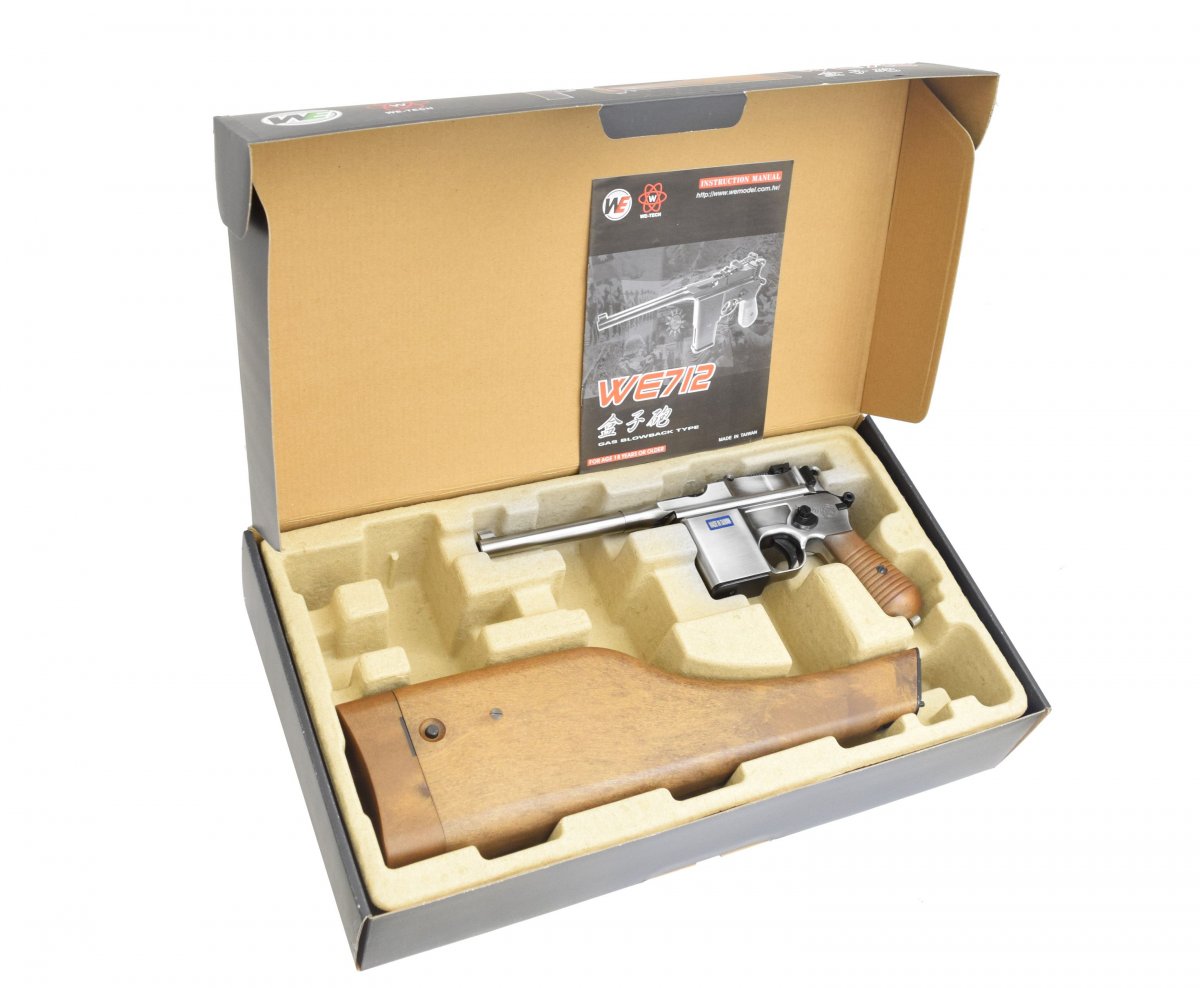 Страйкбольный пистолет WE WE-712-SV (6 мм, Mauser 712 с прикладом)