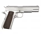 Страйкбольный пистолет WE Colt M1911A1 Gen 2 CO₂ Silver (WE-E017C-SV) — блоубэк, 6 мм