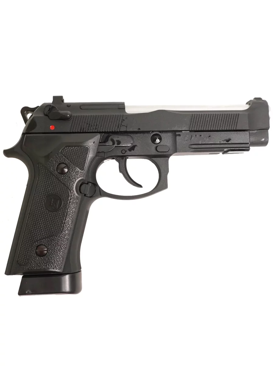 Страйкбольный пистолет KJW M9 IA (CO₂) — металл, хромированный ствол, планка, GBB, 6 мм