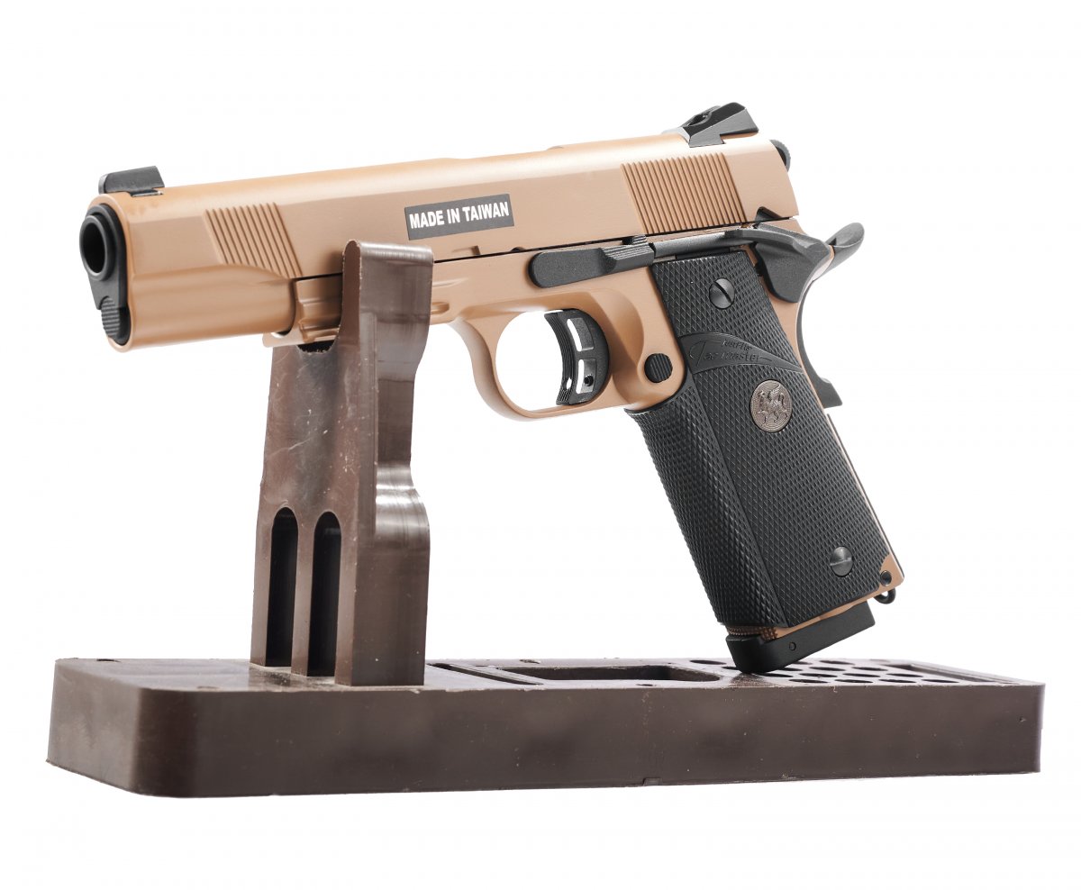 Страйкбольный пистолет KJW Colt M1911 M.E.U. GBB CO₂ Tan (KP-07.CO2-TN)