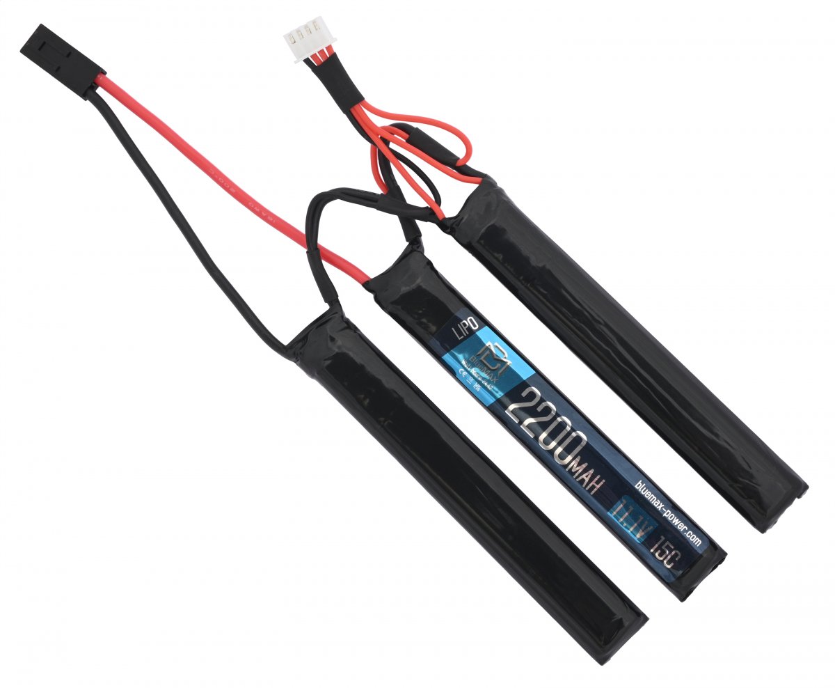 Аккумулятор BlueMax 11.1V Li-Po 2200mAh 15C трехлепестковый (Triple) 12*21*102