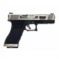 Страйкбольный пистолет WE Glock 17 G-Force (WE-G001WET-7) — чёрная рамка, хромированный слайд и ствол