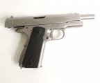 Страйкбольный пистолет WE Colt M1911A1 Silver, черные накладки (WE-E006B TAC)