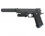 Пистолет Colt Hi-Capa с глушителем и ЛЦУ