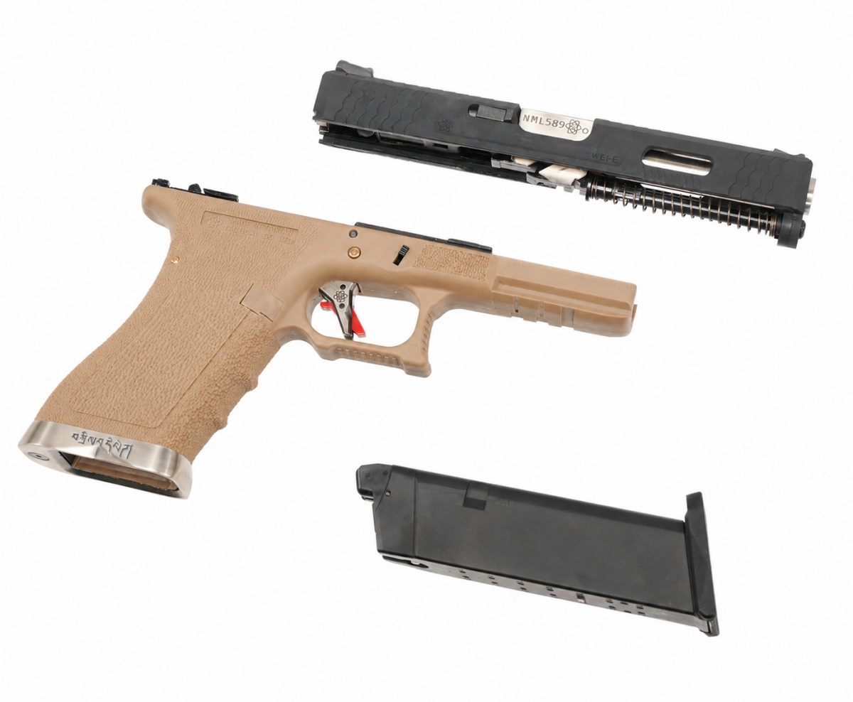 Страйкбольный пистолет WE G-Force Glock 18 GBB Black/Tan WE-G002WET-2
