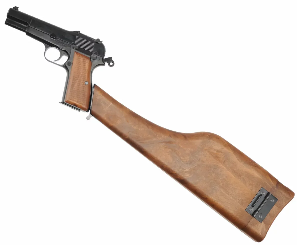 Страйкбольный пистолет WE Browning Hi-Power (WE-B005) — чёрный, газовый GBB, 6 мм